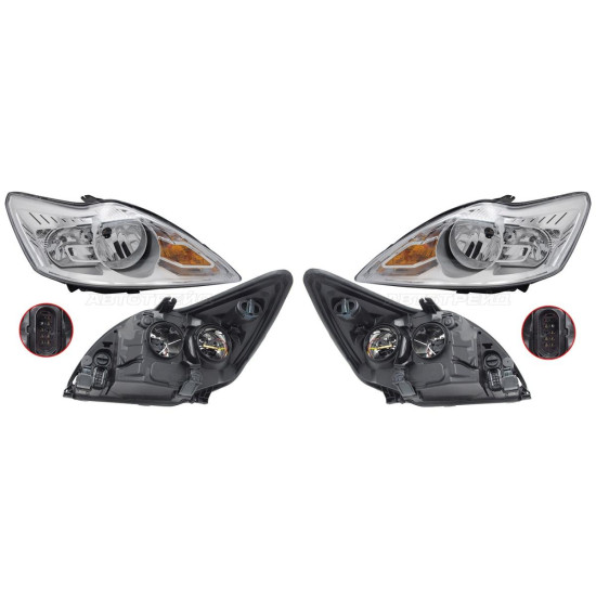 Фары Форд Фокус Ford Focus 2 (2007-2011) комплект 2 штуки левая и правая SAT высокое качество