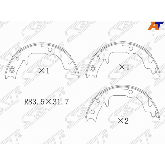 Колодки ручника MITSUBISHI ASX 10-/LANCER X 07- SAT