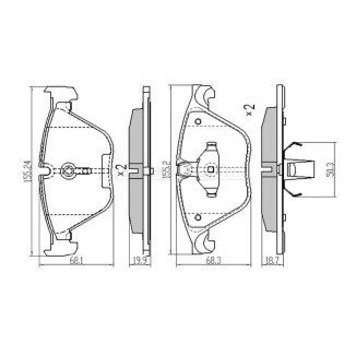 Колодки тормозные перед BMW 5 F10/6 F12/7 F01 SAT