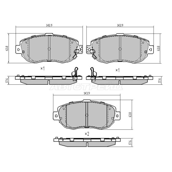 Колодки тормозные перед TOYOTA ARISTO/MARK/CROWN 92- SAT