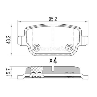 Колодки тормозные зад FORD MONDEO 07-14 SAT