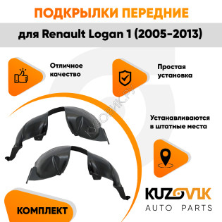 Подкрылки передние комплект Renault Logan 1 (2005-2013) KUZOVIK