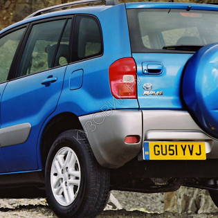 Бампер задний в цвет кузова Toyota Rav4 2 XA20 (2000-2005) левый угол